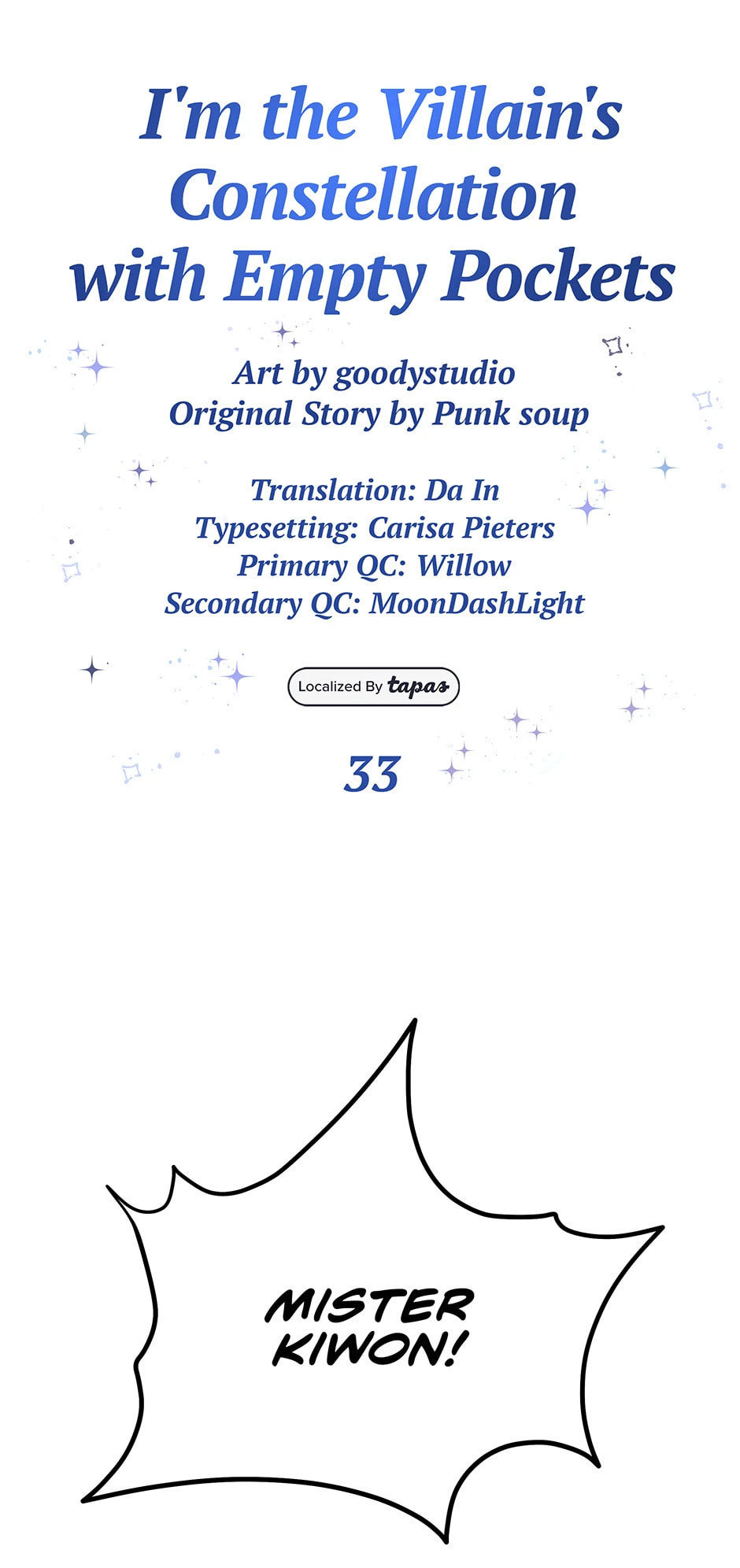 I'm the Villain's Constellation With Empty Pockets – Chapter 33 page 0